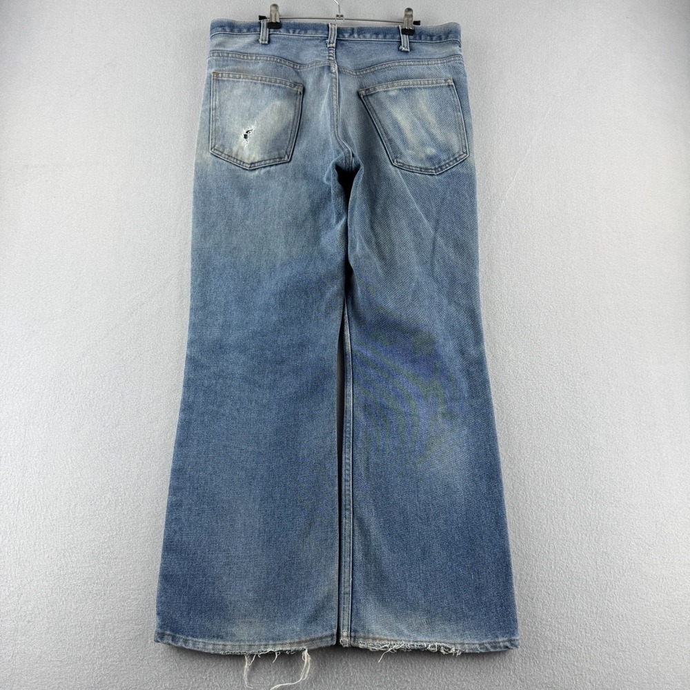 Vintage 70s Jeans Mens (Fits 34x29) Blue Denim Faded Bootcut Scoville Zip USA - Picture 8 of 16